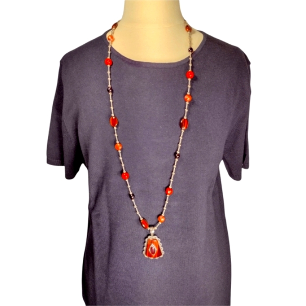 Carolyn Pollack Tiger Eye Sterling Silver Necklace